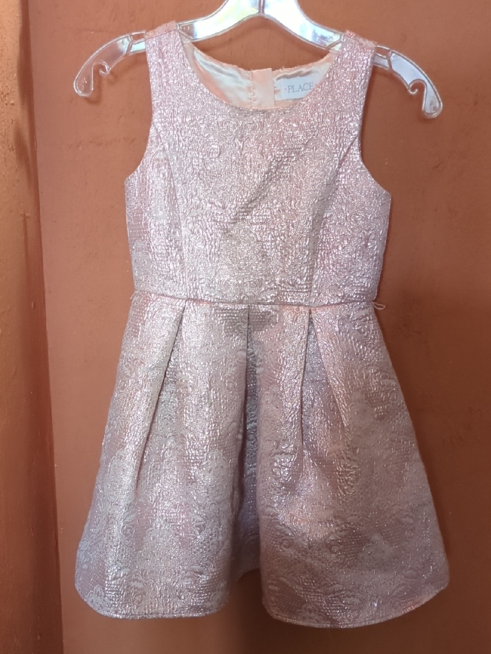The Children's Place Pink Metallic Textured Fit-and-Flare Dress